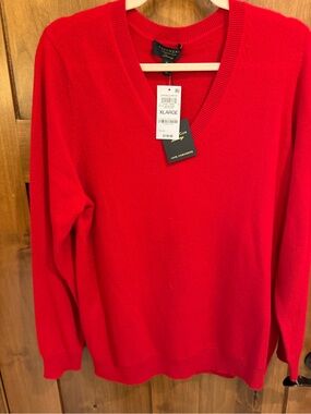 Charter Club Red V-Neck Sweater